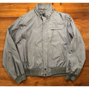 Bullock's Vintage Mens Blue Full Zip Bomber Jacket W/hood Sz Large